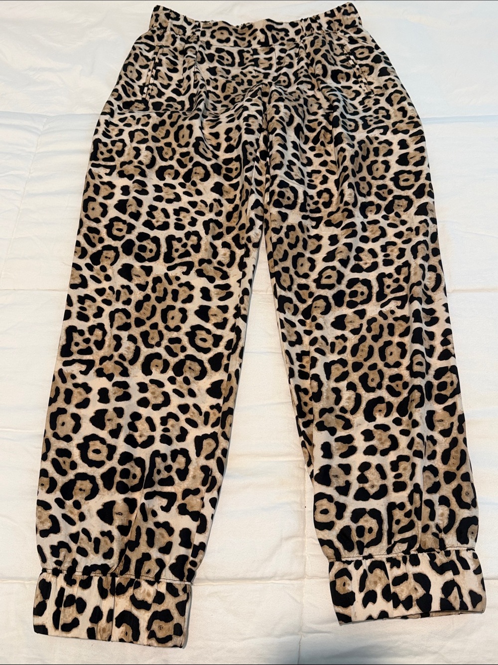 ATM Anthony Thomas Melillo 100% Silk Leopard Print Pants Size XS